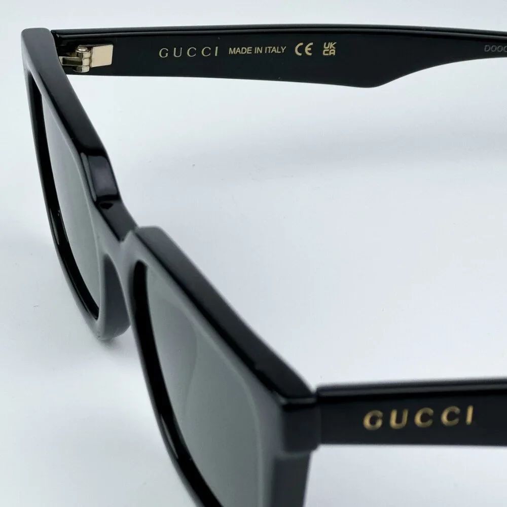 Gucci GG1539S 001 BRAND NEW Sunglasses Black Grey Unisex Rectangle